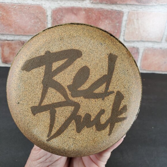 Vintage Red Duck Studio Signed Pottery Vase — Reactive Blue-Lavender Ombre Glaze - Picture 7 of 9